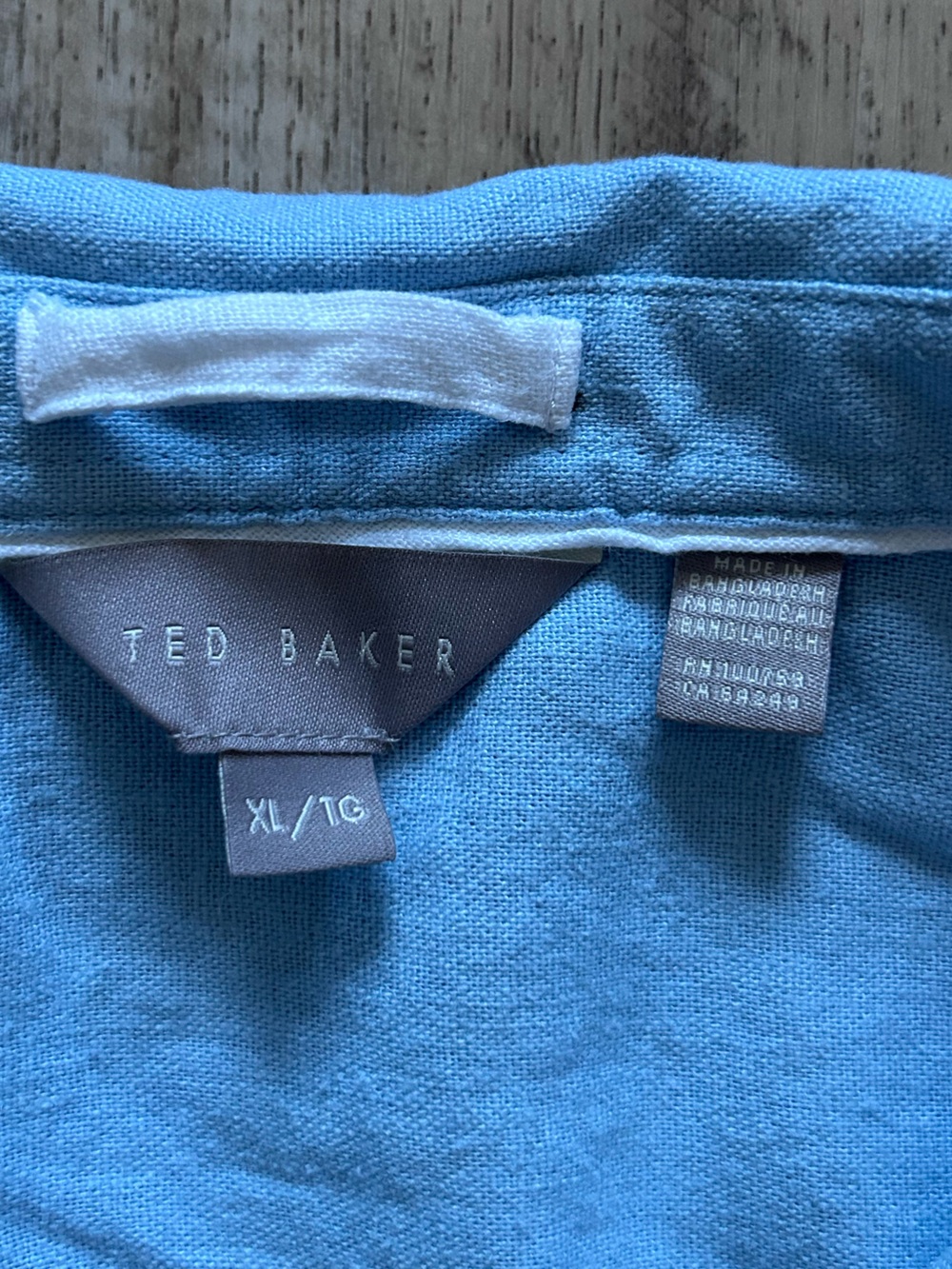 Linen blend Light Blue Button-down long sleeve Shirt minimalist neutral summer - Picture 4 of 10